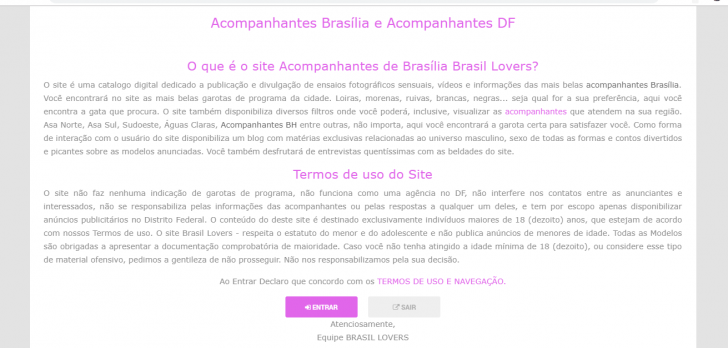 termos de uso do site Brasil Lovers
